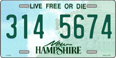 NH license plate 3145674