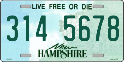 NH license plate 3145678