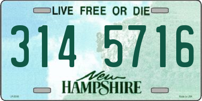 NH license plate 3145716