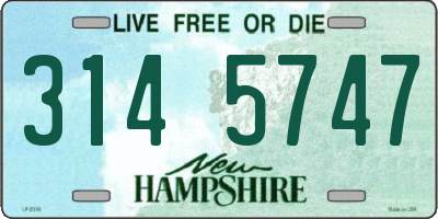 NH license plate 3145747