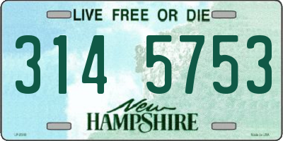NH license plate 3145753