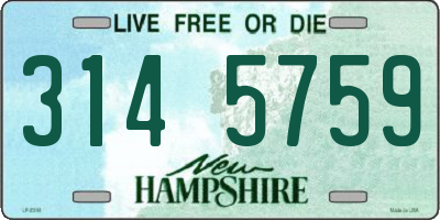 NH license plate 3145759
