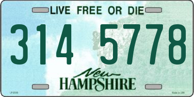 NH license plate 3145778