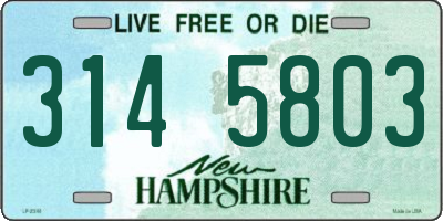 NH license plate 3145803