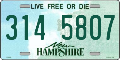 NH license plate 3145807