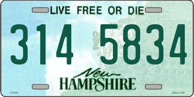 NH license plate 3145834