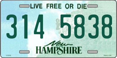NH license plate 3145838