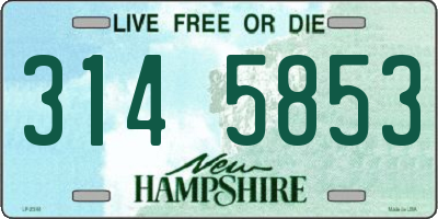 NH license plate 3145853