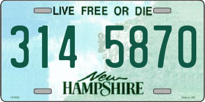 NH license plate 3145870