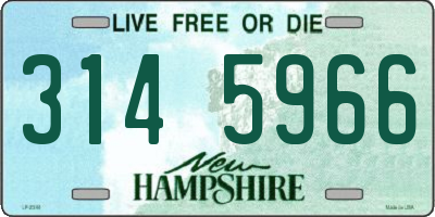 NH license plate 3145966