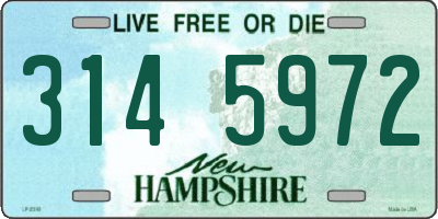 NH license plate 3145972
