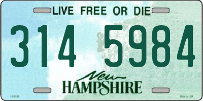 NH license plate 3145984