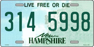 NH license plate 3145998
