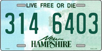 NH license plate 3146403