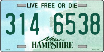 NH license plate 3146538