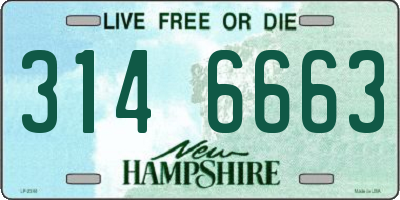 NH license plate 3146663