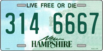 NH license plate 3146667