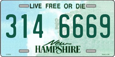 NH license plate 3146669