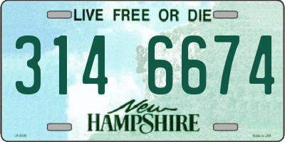 NH license plate 3146674