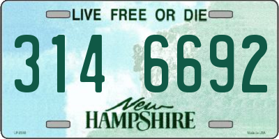 NH license plate 3146692