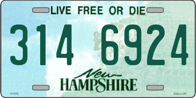 NH license plate 3146924