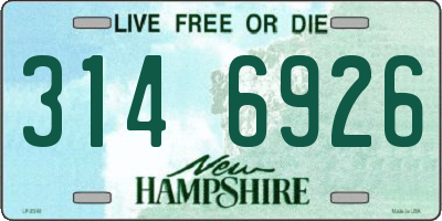 NH license plate 3146926
