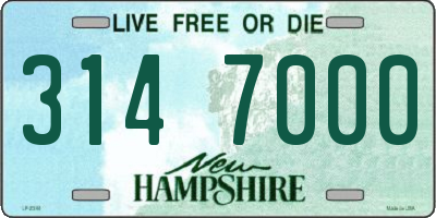 NH license plate 3147000
