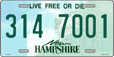 NH license plate 3147001