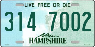 NH license plate 3147002