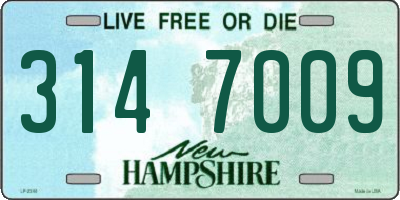 NH license plate 3147009