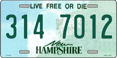 NH license plate 3147012