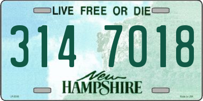 NH license plate 3147018