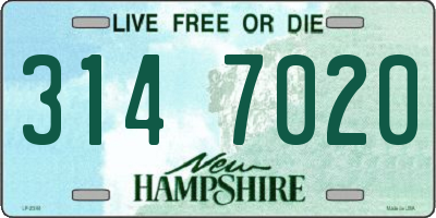 NH license plate 3147020