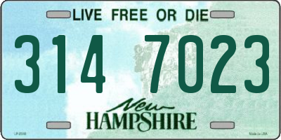 NH license plate 3147023