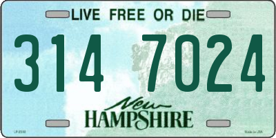 NH license plate 3147024