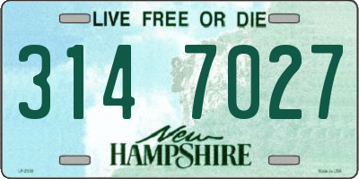NH license plate 3147027
