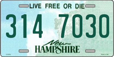NH license plate 3147030