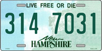 NH license plate 3147031