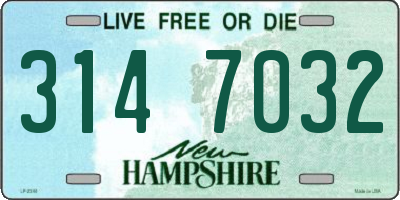 NH license plate 3147032