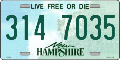 NH license plate 3147035