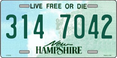 NH license plate 3147042