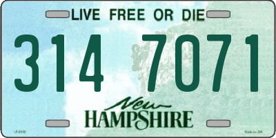 NH license plate 3147071