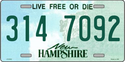 NH license plate 3147092