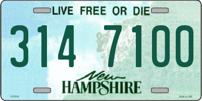 NH license plate 3147100