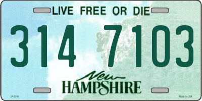NH license plate 3147103