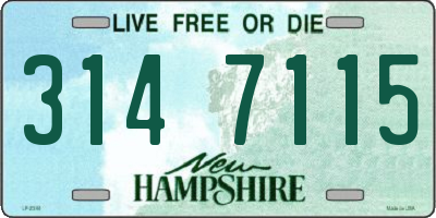 NH license plate 3147115