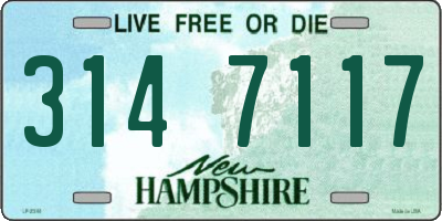 NH license plate 3147117