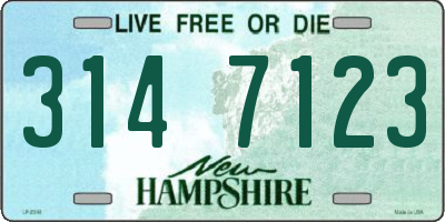 NH license plate 3147123