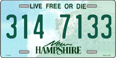 NH license plate 3147133