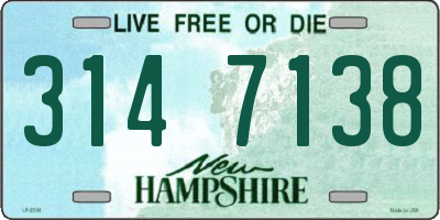 NH license plate 3147138